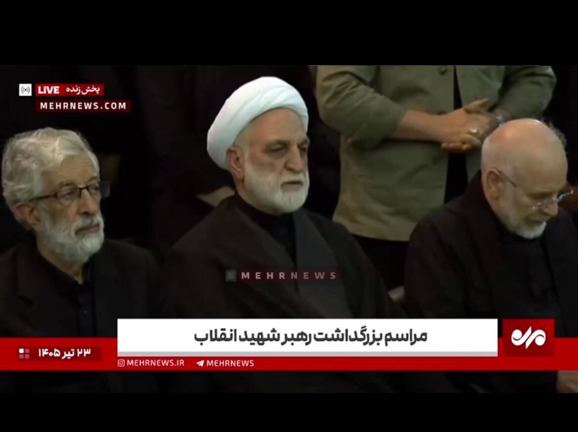قالیباف در مراسم بزرگداشت رهبر شهید در کنار قاضی القضات/ حدادعادل هم بود + عکس