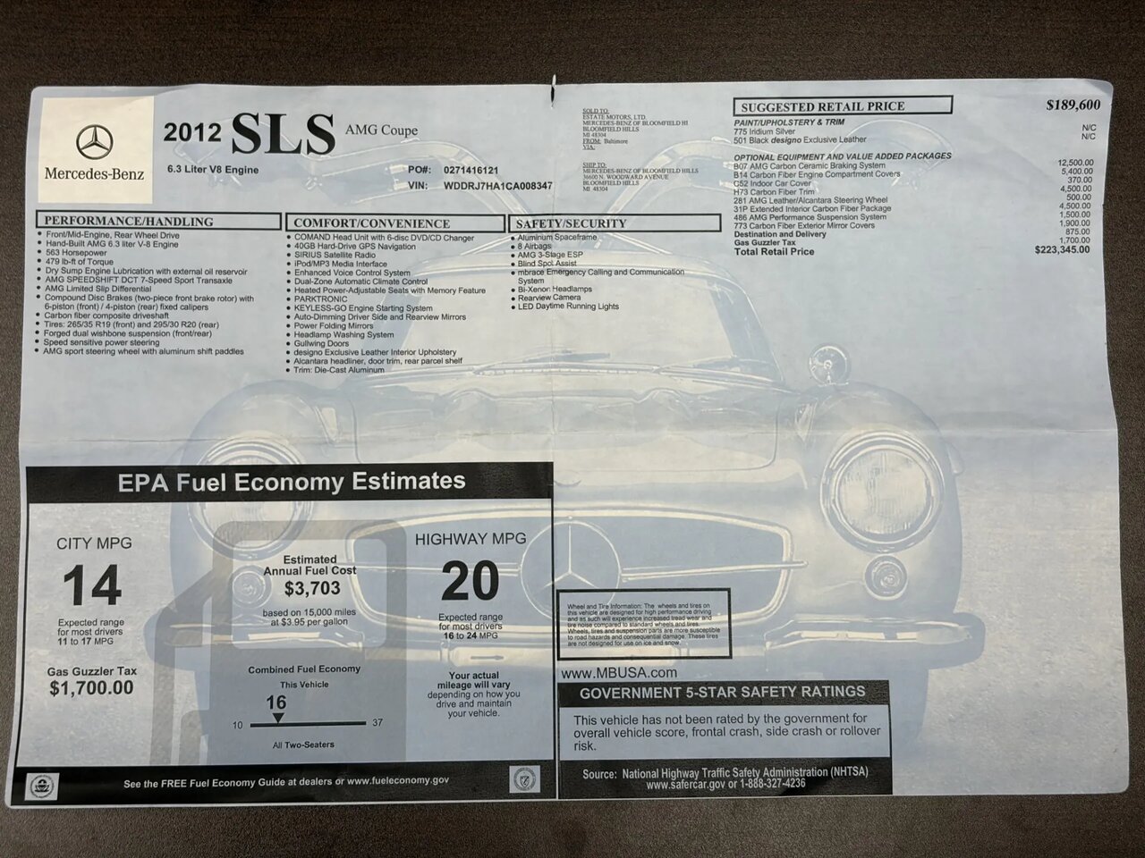 فروش مرسدس بنز SLS با قیمت باورنکردنی /عکس