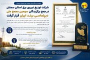 شرکت توزیع نیروی برق استان سمنان در جمع برگزیدگان سومین مجمع ملی دیپلماسی برند ایران قرار گرفت
