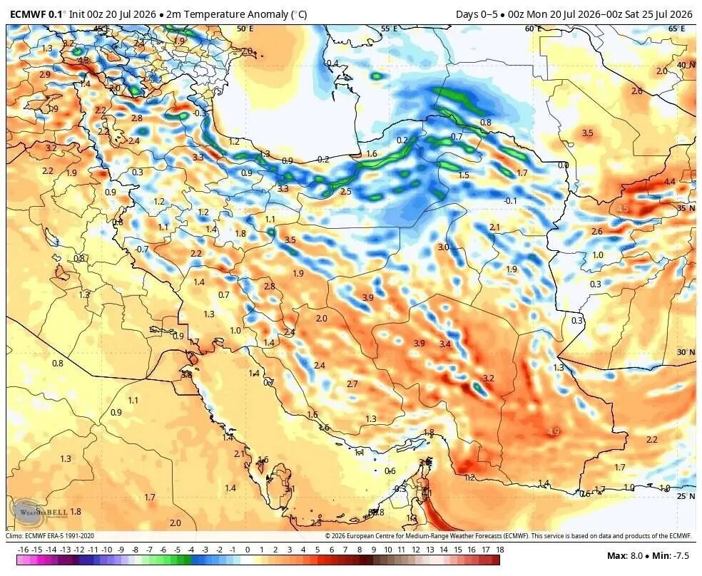 پیش‌بینی خوشحال‌کننده هواشناسی برای این مناطق در ۱۵ روز آینده