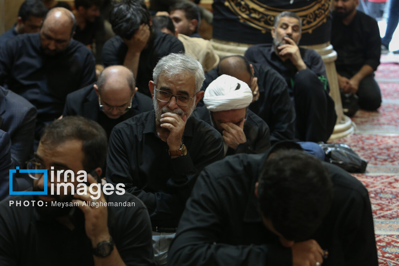 مهدی هاشمی در مراسم بزرگداشت دختر حدادعادل/ فرید حداد عادل و داماد حداد در کنار باقری کنی/ الهام و جنتی هم بودند+ تصاویر