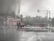 ببینید | یک فروشگاه لوازم آتش‌بازی در مسکو، آتش گرفت