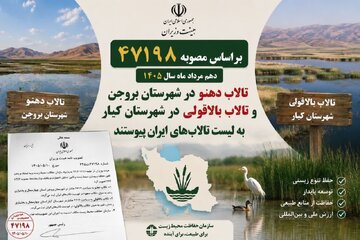صویب ۲ عرصه تالابی جدید چهارمحال‌وبختیاری در هیات وزیران