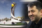 المان والیبال در یکی از میادین ارومیه نصب می‌شود