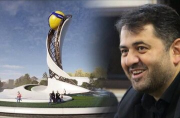 المان والیبال در یکی از میادین ارومیه نصب میشود المان والیبال در یکی از میادین ارومیه نصب میشود