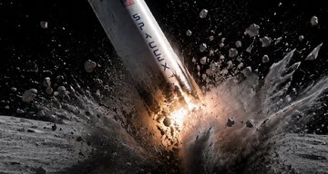 نخستین تصویر از محل برخورد موشک فالکون به ماه