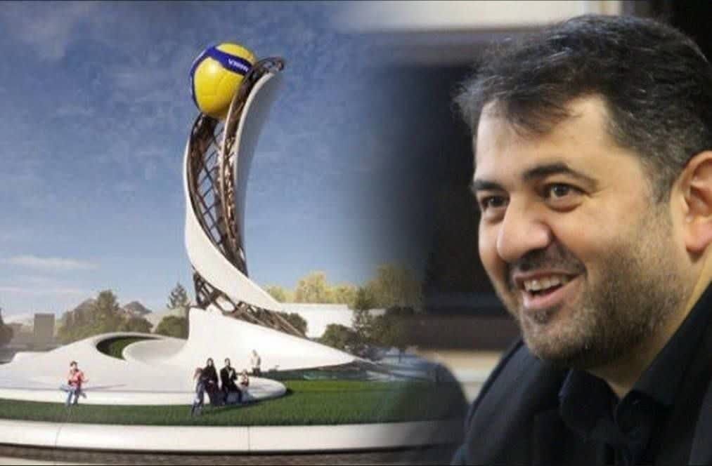 المان والیبال در یکی از میادین ارومیه نصب می‌شود