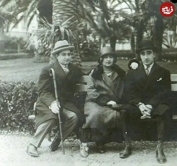 عکس/ خواهر احمدشاه با همسر و یکی از برادرانش در اروپا؛ سال ۱۲۹۸