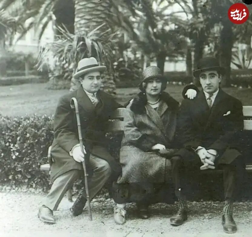 عکس/ خواهر احمدشاه با همسر و یکی از برادرانش در اروپا؛ سال ۱۲۹۸