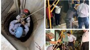 مصدومیت ۴ کارگر به دلیل کمبود اکسیژن در چاه
