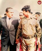 صدام حسین دست در دست حسنی مبارک؛ سال ۱۳۶۷ / عکس