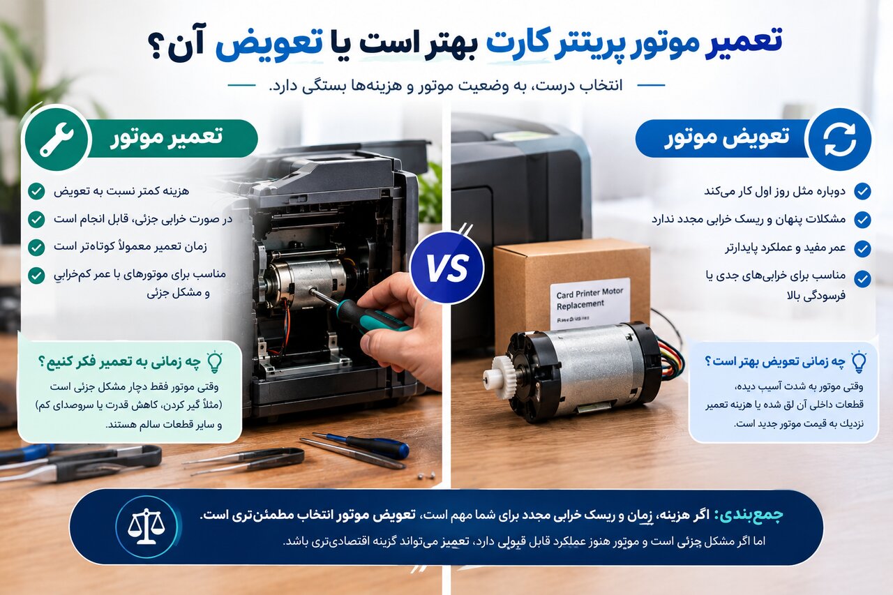تعمیر یا تعویض موتور پرینتر کارت