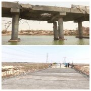 پیشرفت ۸۵ درصدی بازسازی پل منبع آب در محور بندر خمیر ـ بندرعباس