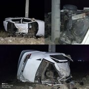 واژگونی سمند در محور کهورستان ـ رویدر؛ یک فوتی و دو مجروح