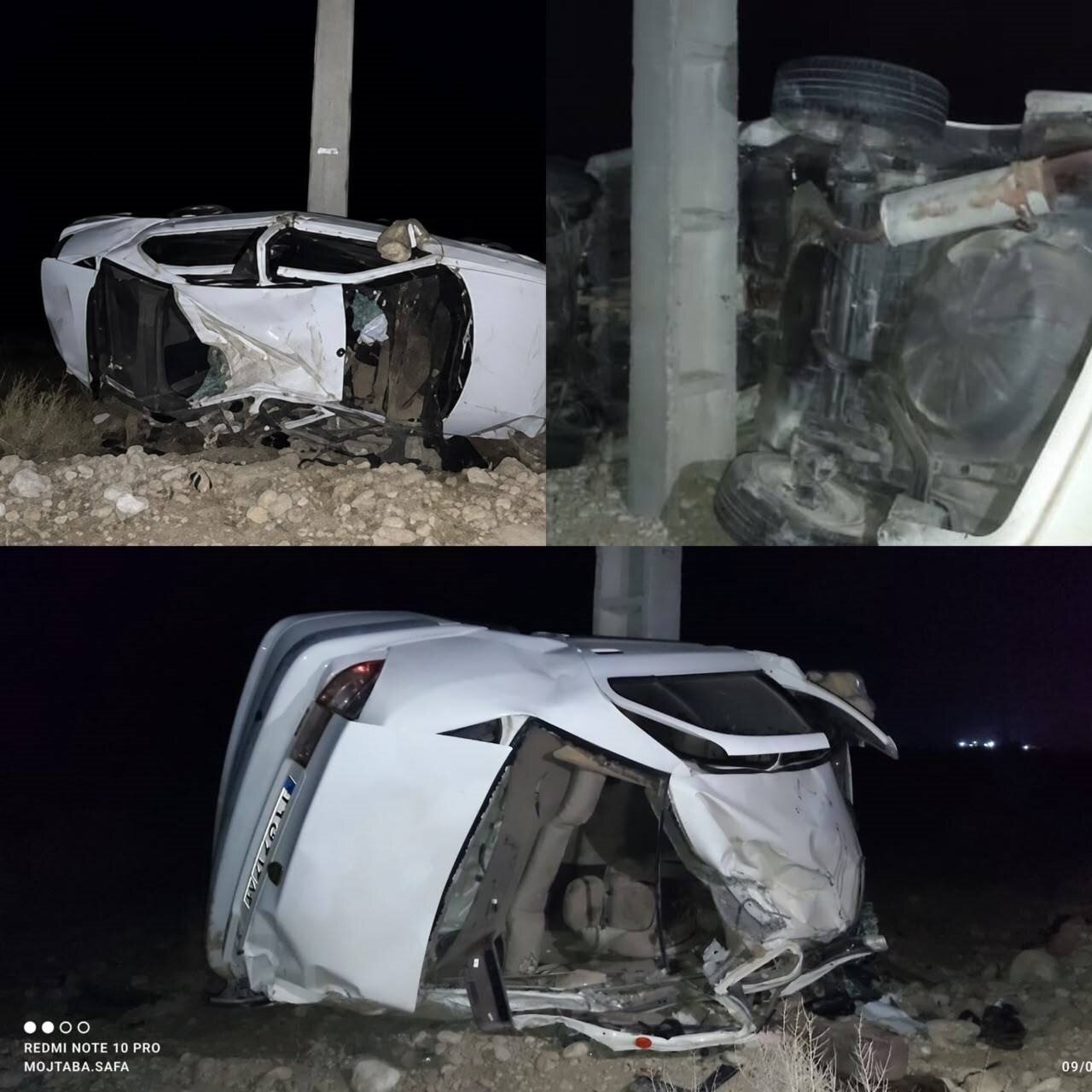 واژگونی سمند در محور کهورستان ـ رویدر؛ یک فوتی و دو مجروح
