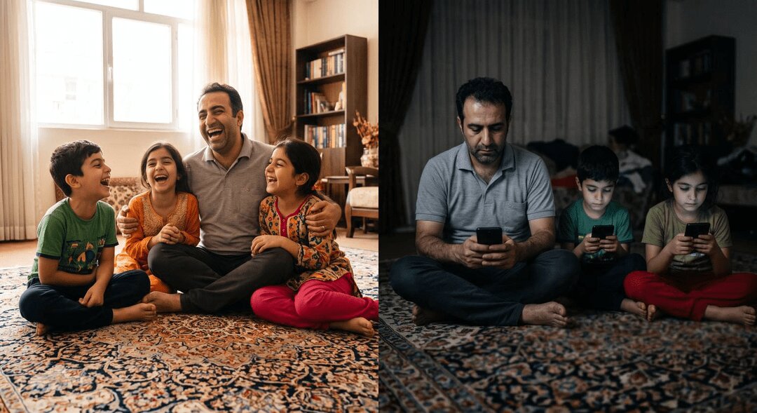 بچه‌ها را از «سیاه‌چاله موبایل» بیرون بکشید؛ راز ۱۵ دقیقه‌ای که دوباره خانه را زنده می‌کند