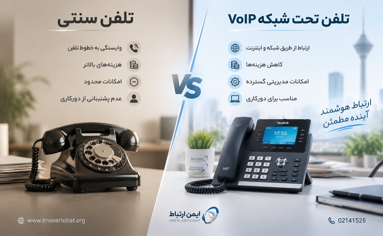 مقایسه تلفن سنتی و تلفن تحت شبکه