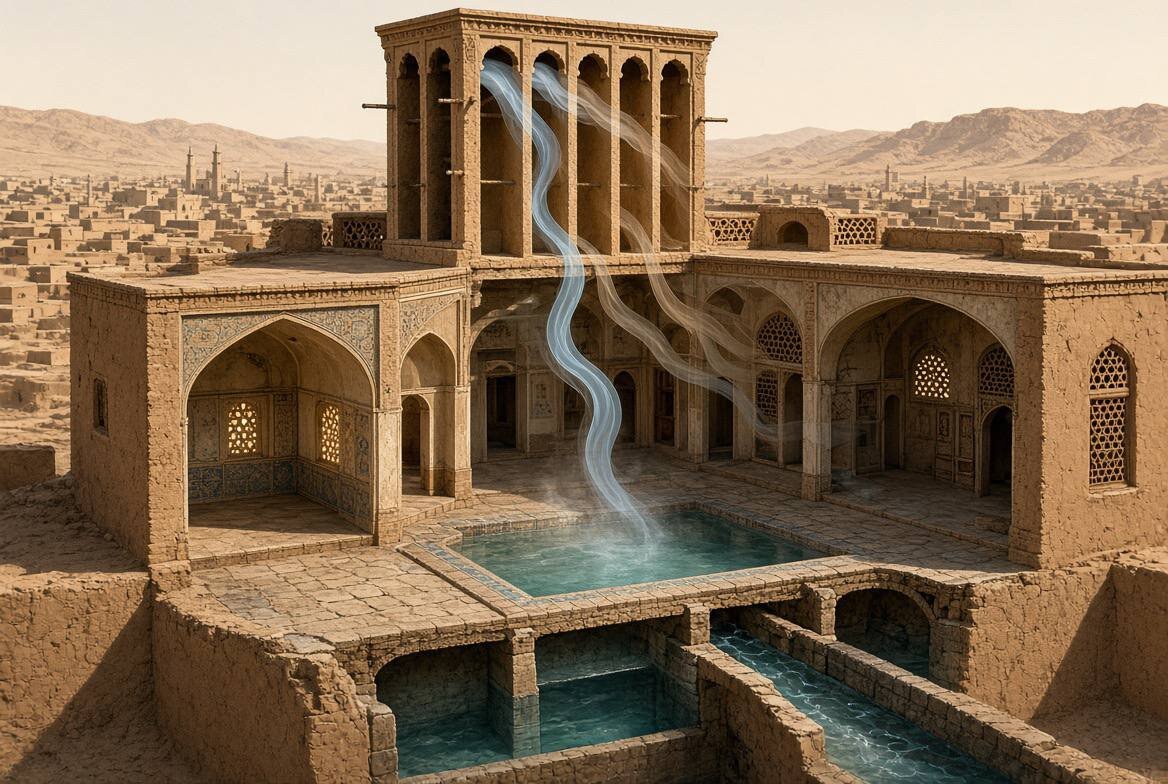 بادگیر؛ شاهکار معماری ایرانی برای مقابله با گرمای کویر/ این کولر طبیعی چگونه بدون برق خانه را خنک میکرد؟
