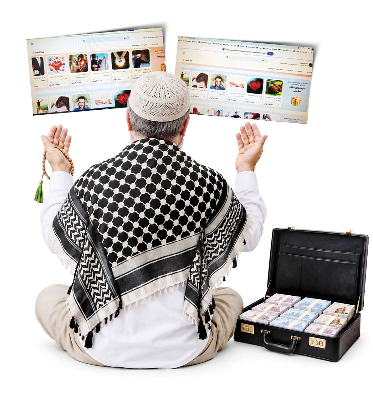 برای آمرزش گناه یک میلیون،برای ایجاد عشق 2میلیون، برای پیداکردن شغل3میلیون، برای سربه راه کردن زن 5میلیون بده برات دعا کنم/ دعای ویژه هم که دلاریه