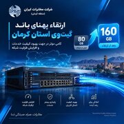 دو برابر شدن ظرفیت شبکه مخابرات استان کرمان / جهش پهنای باند شبکه به ۱۶۰ گیگابیت بر ثانیه برای ارتقای کیفیت اینترنت