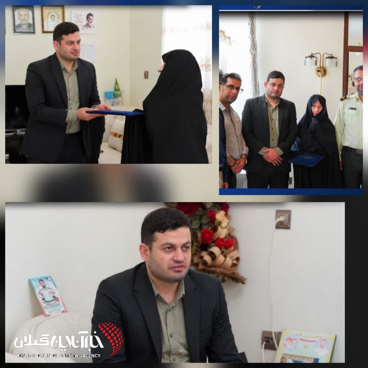 مادر شهید مهدی کامور در آستانه‌اشرفیه تجلیل شد