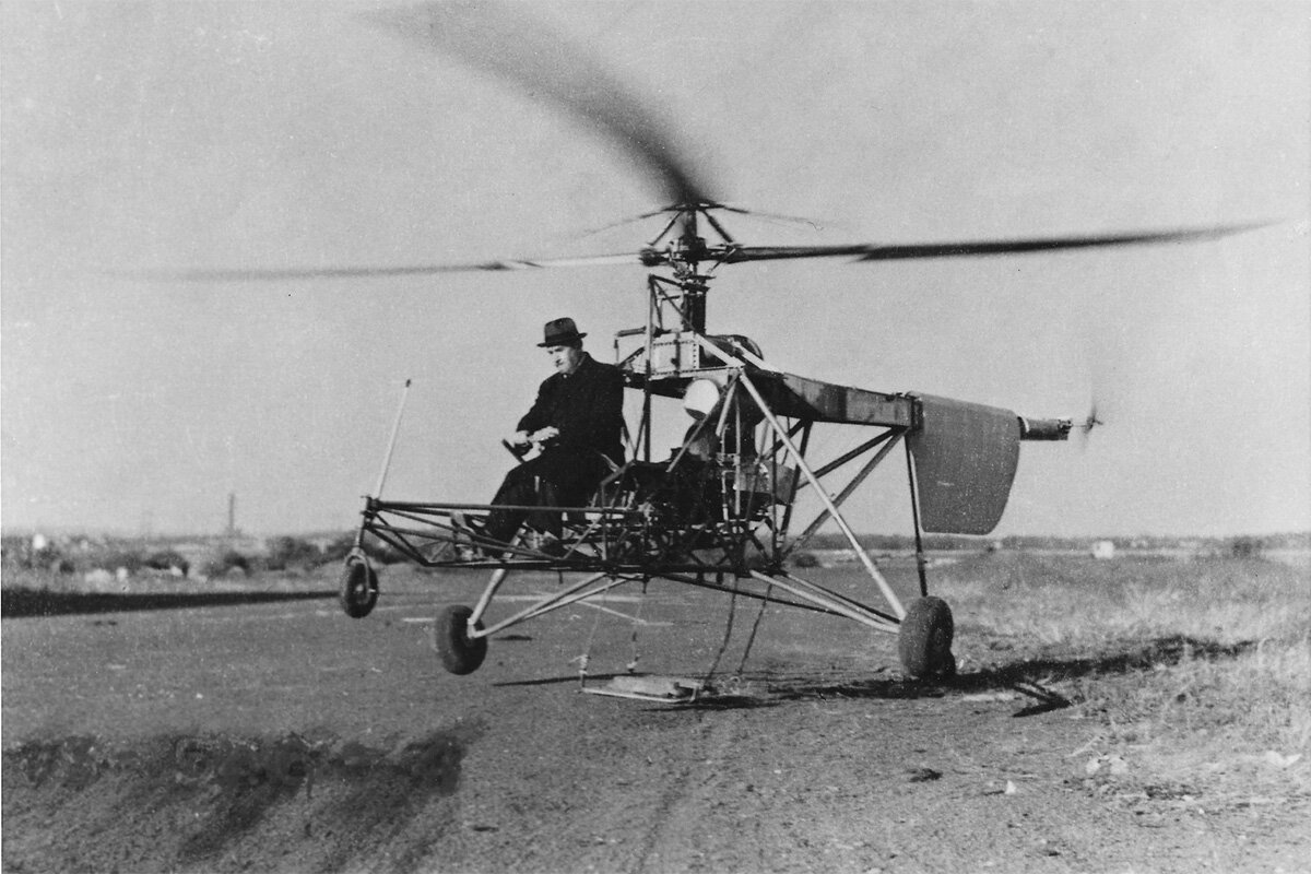 لحظاتی از تلاش برای پرواز اولین هلیکوپتر ساختهشده دست بشر + فیلم