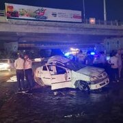 تصادف مرگبار ال۹۰ و سمند در بزرگراه رستگاری؛ ۲ نفر جان باختند