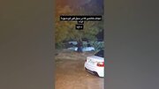 تصاویری از لحظه نجات یک زن گرفتار در سیل ایذه + فیلم