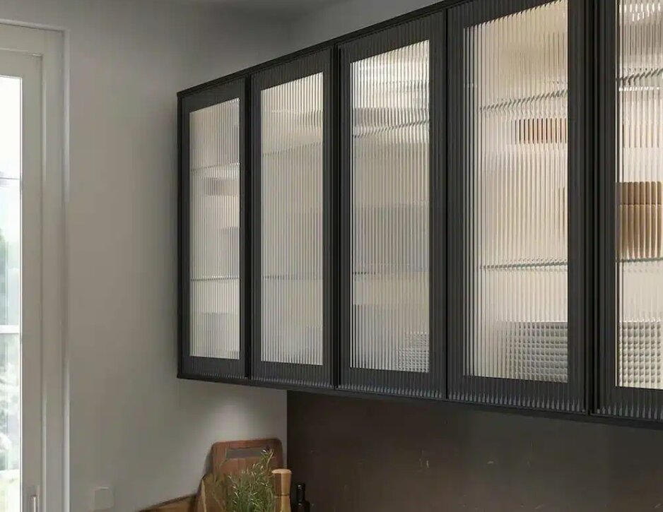 درب فریم لس شیشه ای کابینت