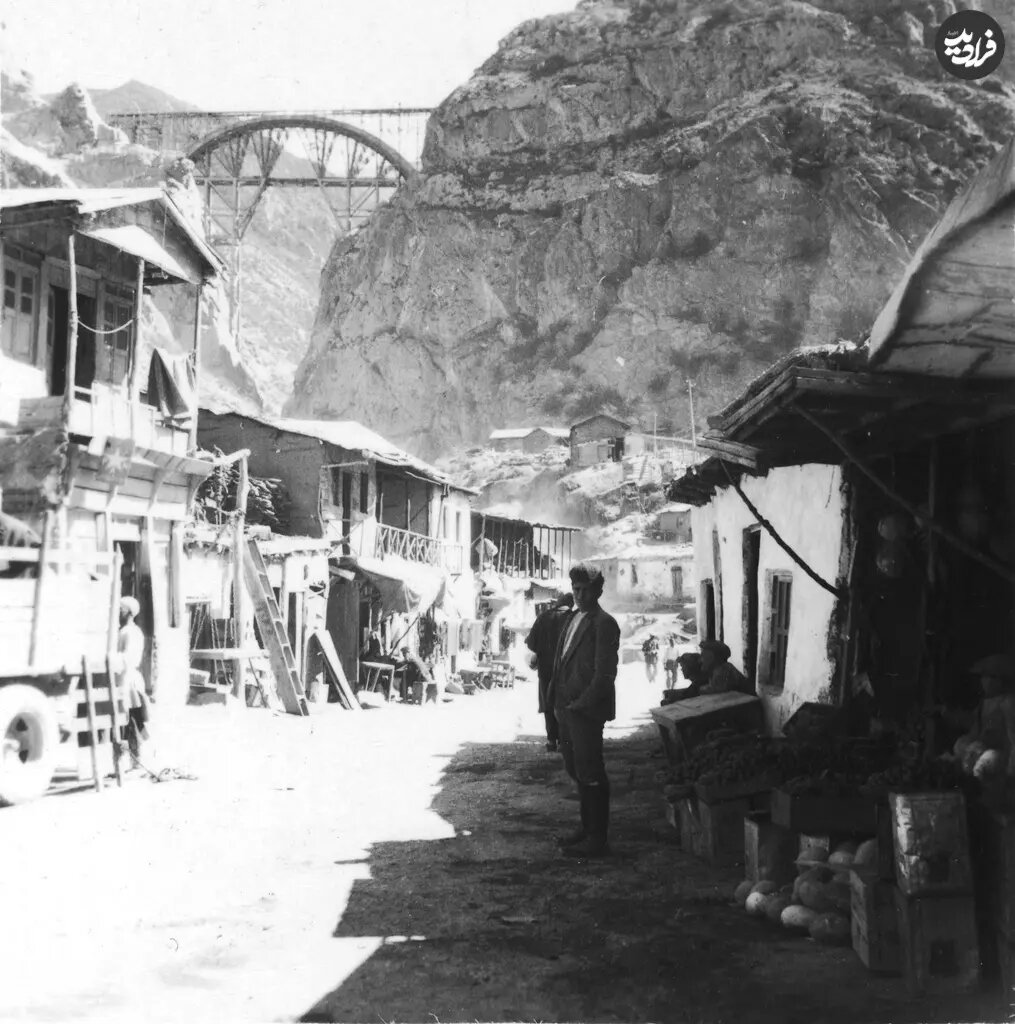 منظره روستای ورسک و پل ورسک قبل از افتتاح؛ ۹۱ سال قبل / عکس