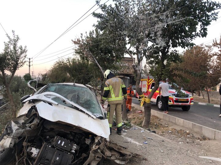 تصادف پژو ۲۰۷ در بزرگراه بسیج؛ فوت دو زن و مصدومیت یک مرد در حادثه