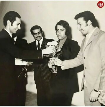 بهمن مفید، مسعود کیمیایی و عباس شباویز در یک مراسم؛ اواخر دهه ۴۰ / عکس