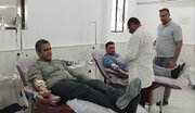 اهدای خون ورزشکاران  در بستک هرمزگان