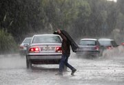 بارش شدید باران و تگرگ در روستای بلندو در بندرعباس + فیلم