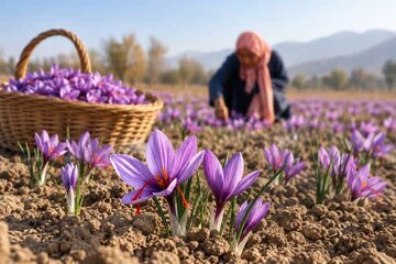 کشت ۹۹۵هکتار زعفران در فارس با تولید ۲.۵ تنی