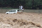 ببینید | جاری شدن سیلاب شدید در مسقط عمان