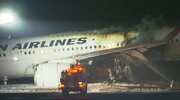 ببینید | نخستین تصاویر از لحظه شروع آتش‌سوزی در هواپیمای ژاپنی